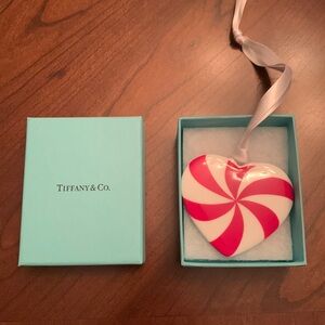 Christmas ornament peppermint heart made in Ireland for Tiffany & Co porcelain
